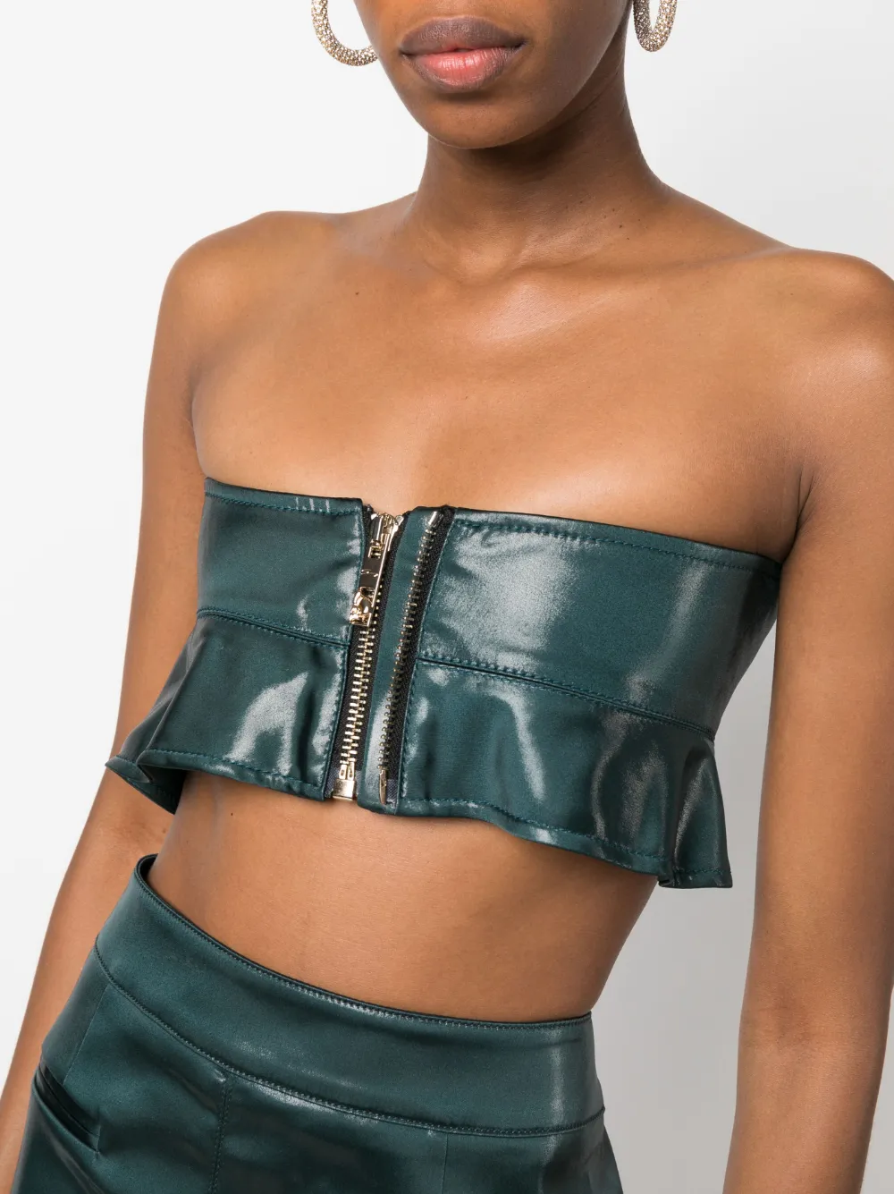 Genny Asymmetrische rok en top Groen
