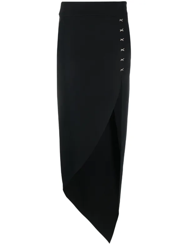 Genny crystal-detailing Asymmetric Maxi Skirt Black FARFETCH UK