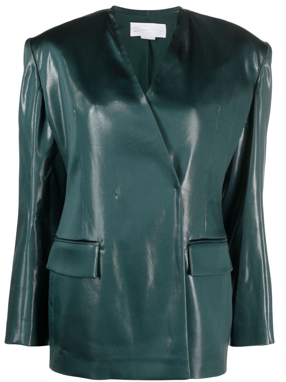 Genny Asymmetrische blazer Groen