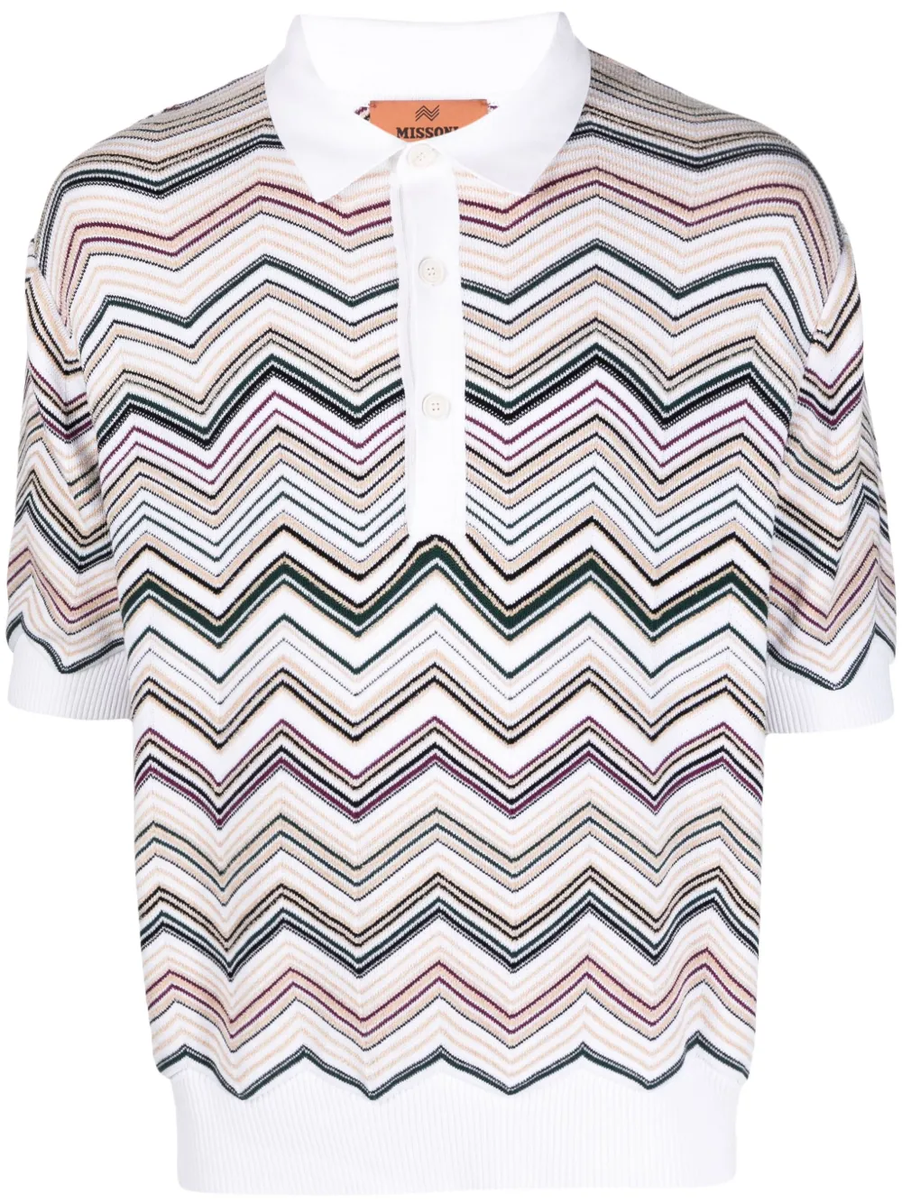 Missoni zigzag-pattern ribbed polo shirt