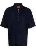 Missoni zig-zag zip-up polo shirt - Blue