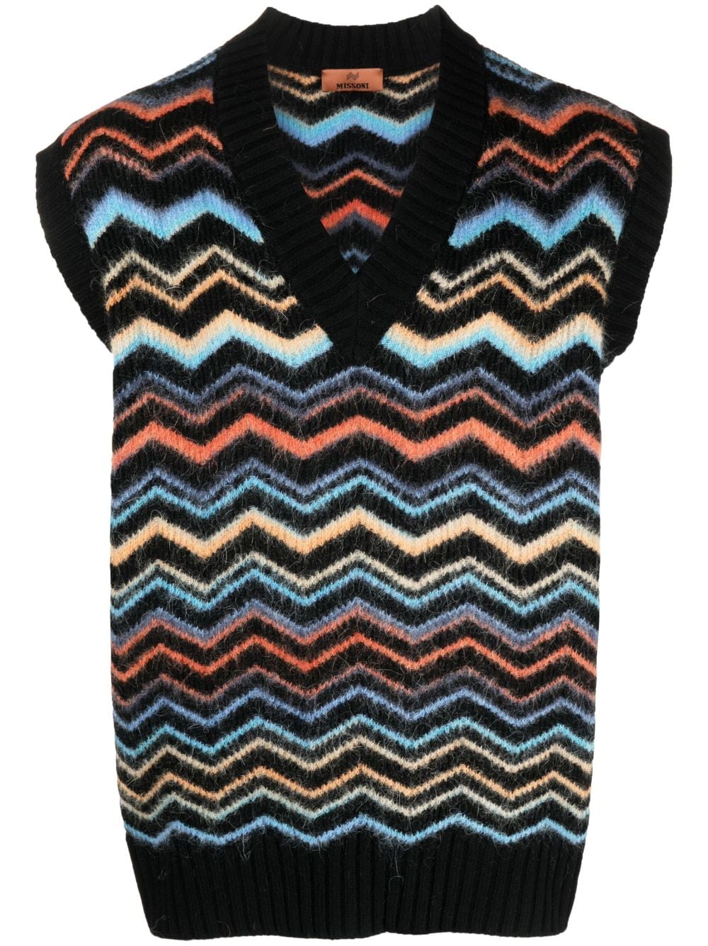 Missoni zig-zag print sleeveless jumper - Black