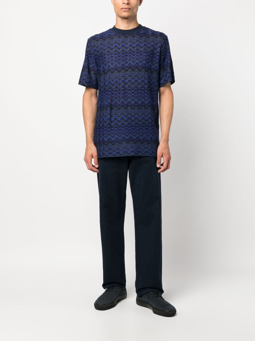 Missoni T-shirt met zigzag-patroon - Blauw