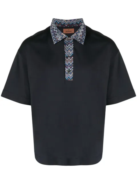 Missoni playera tipo polo con ribete chevron