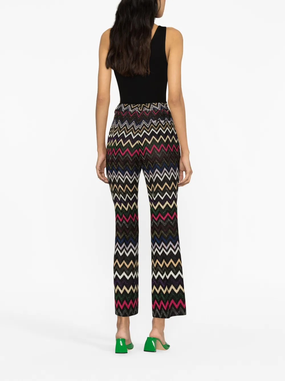 Missoni Zigzag Knitted Trousers In Black
