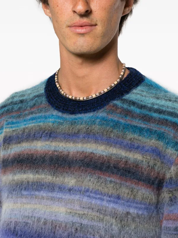 Missoni Striped crew-neck Jumper | Blue | FARFETCH