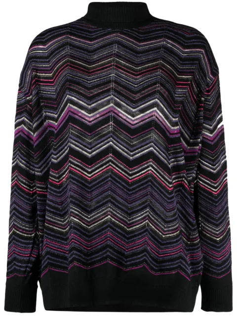 Missoni zigzag-woven roll-neck jumper