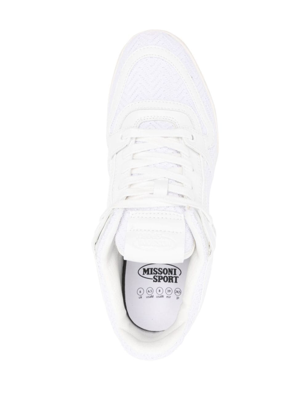 Shop Missoni Zigzag-woven Tonal Sneakers In White
