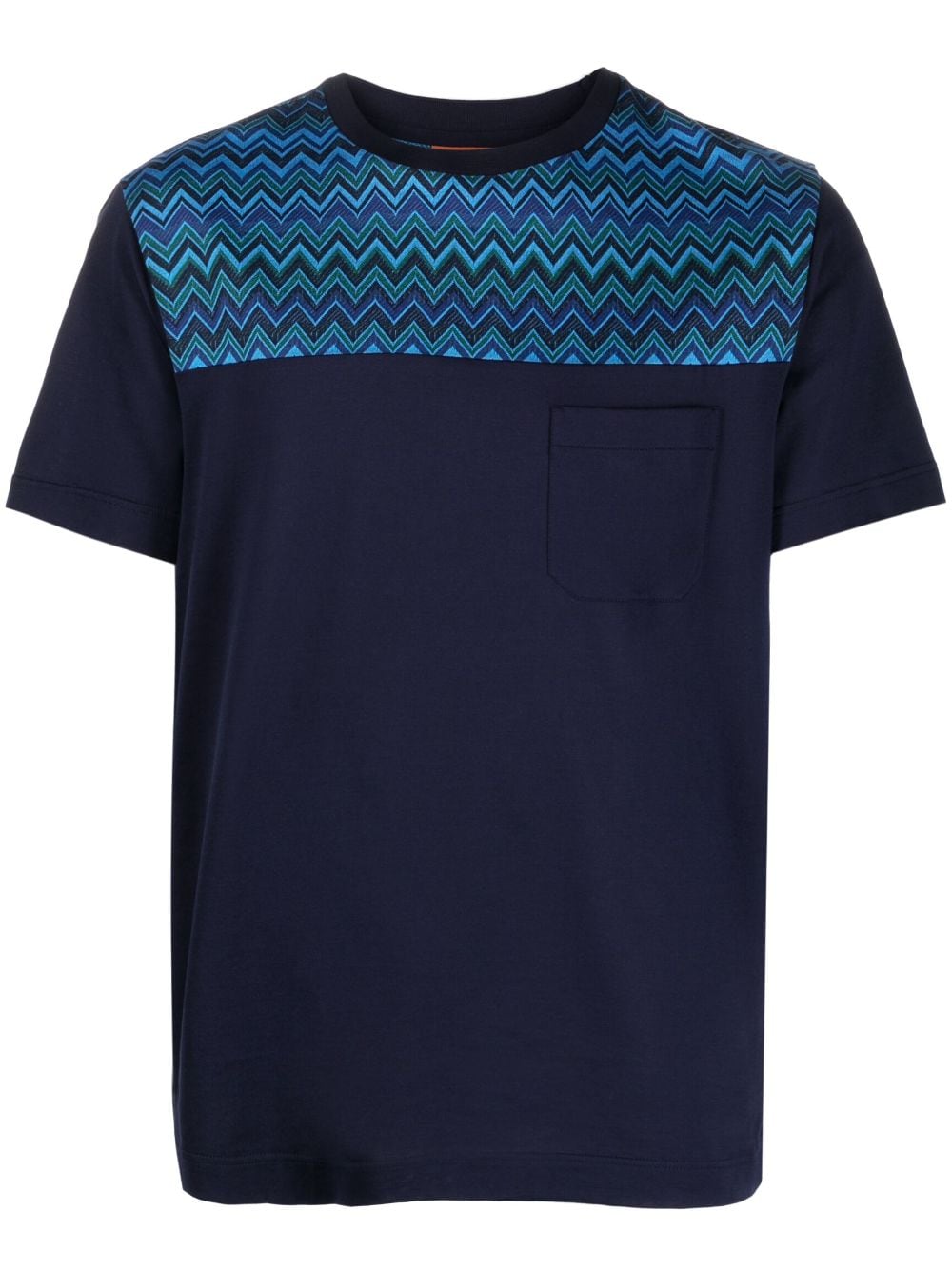 Missoni zigzag-pattern crew-neck T-shirt - Blue