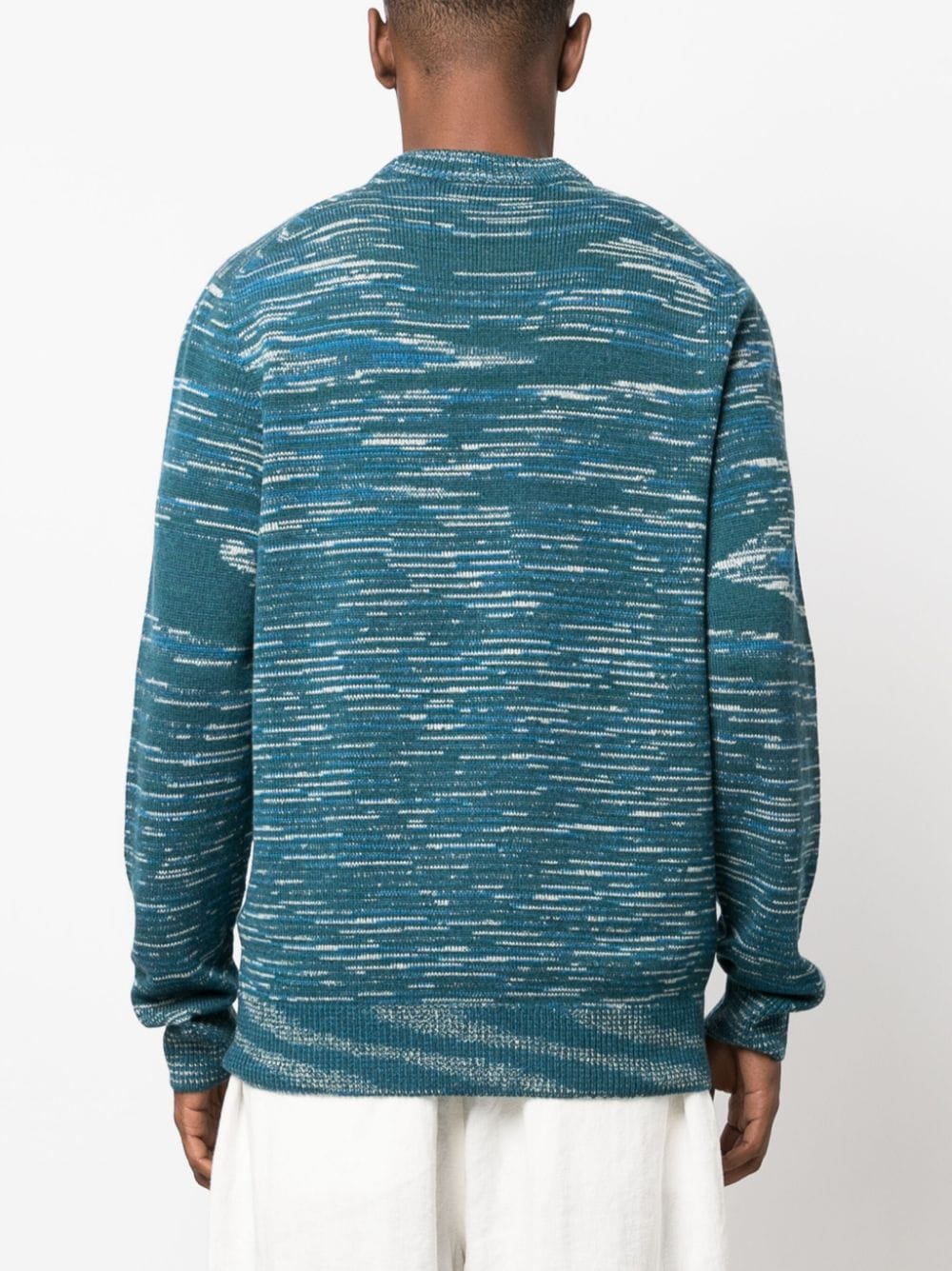 Shop Missoni Intarsia-knit Striped Cashmere Jumper In Blue