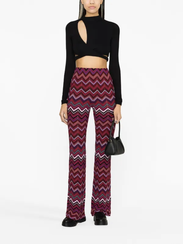 Missoni zigzag-print high-waisted Trousers | Purple | FARFETCH