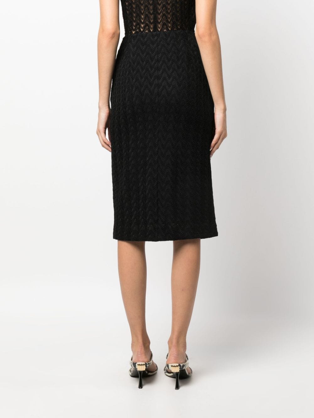 Shop Missoni Zigzag-woven Skirt In Black