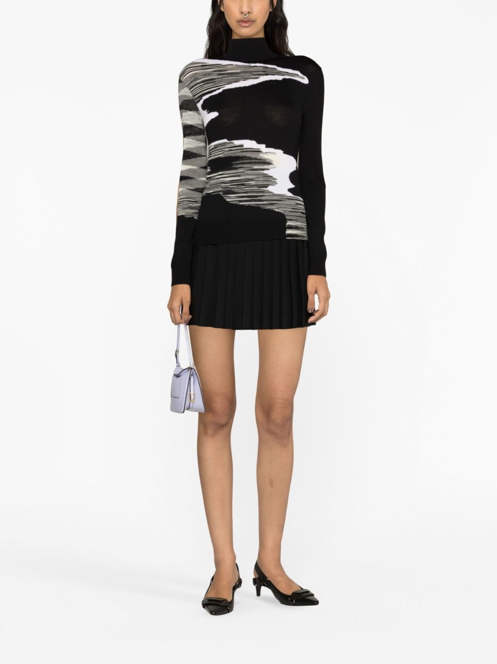 Shop Missoni Space-dye Intarsia-knit Sweater In Black