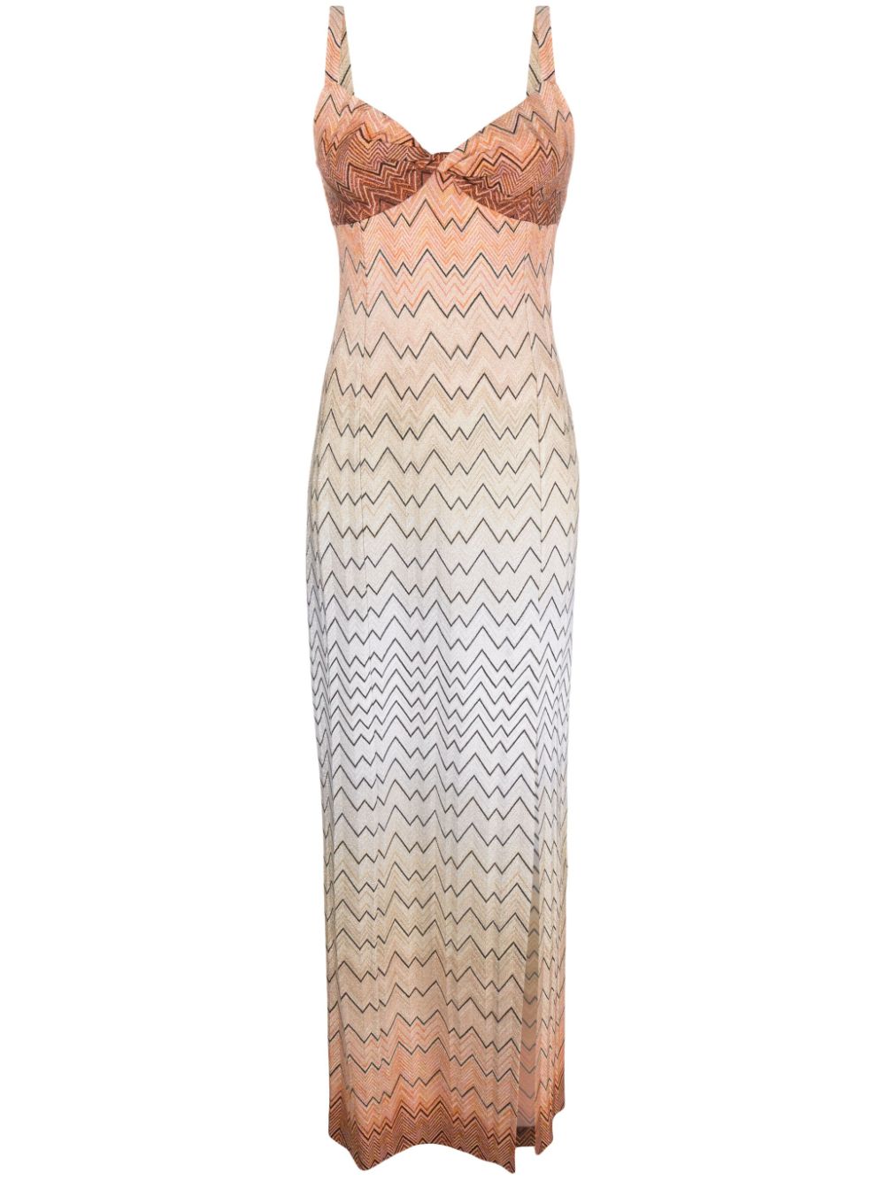 Missoni Maxi-jurk met zigzag-patroon Beige