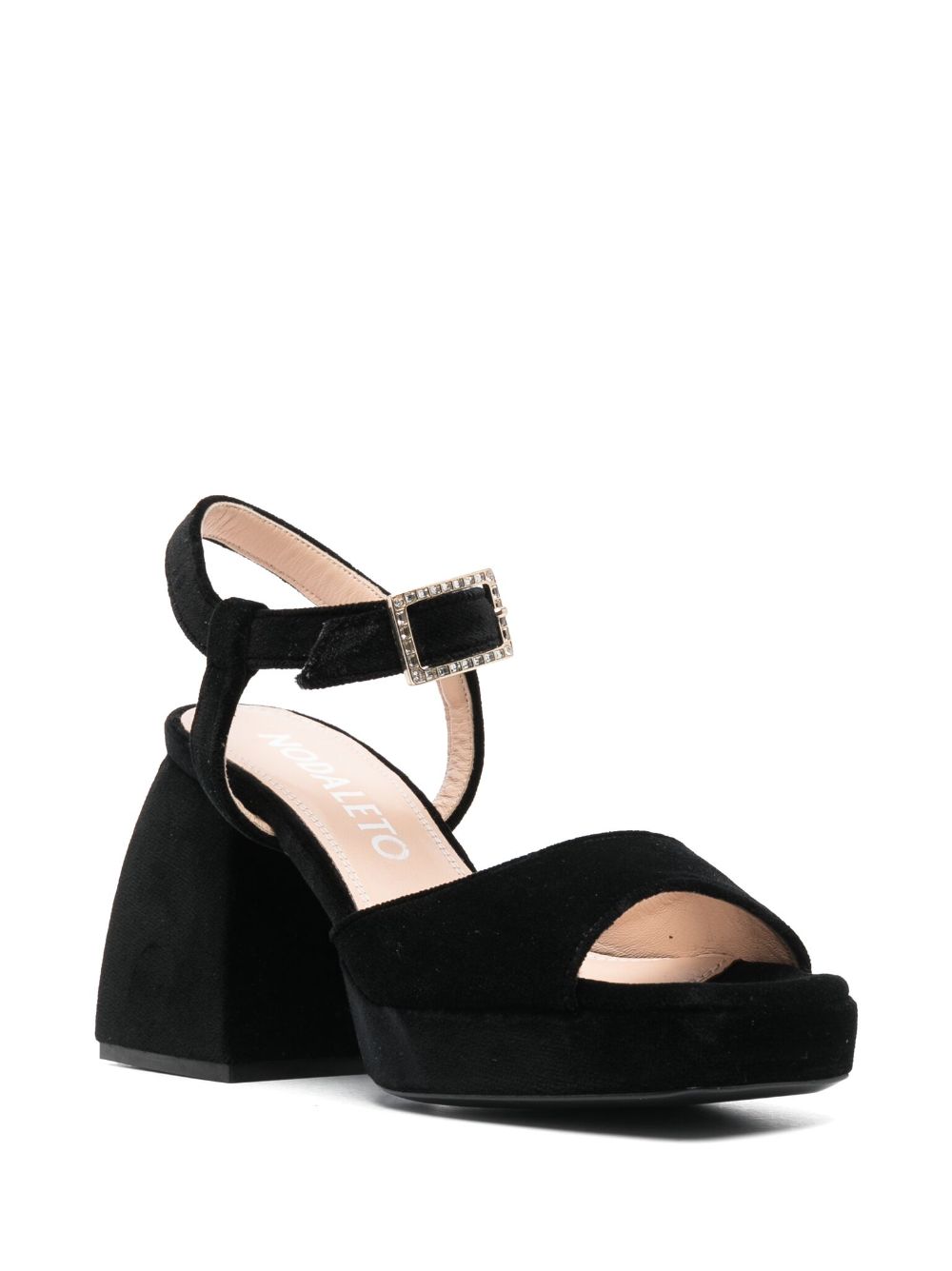 Nodaleto Bulla Ness 90mm velvet sandals - Zwart