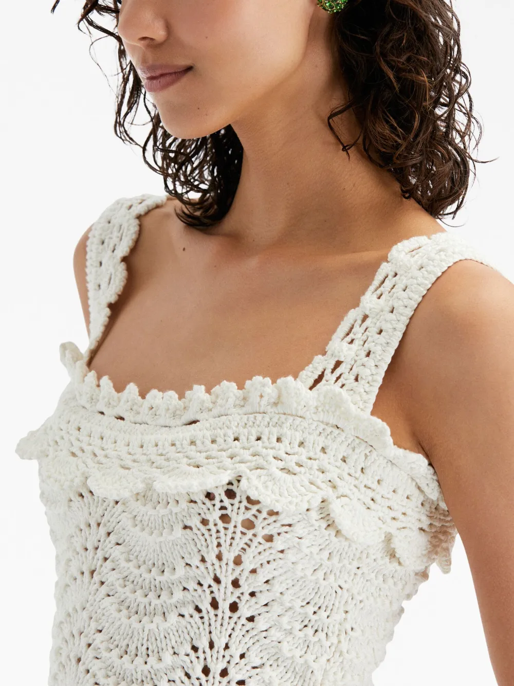 Oscar De La Renta Crochet Knit Top Farfetch