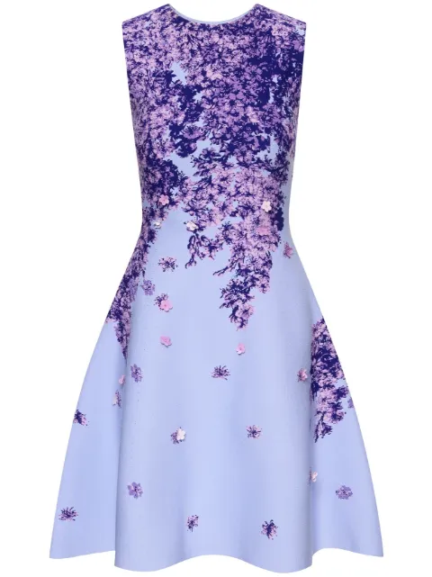 Oscar de la Renta Degrade Lilac Jacquard Knit dress