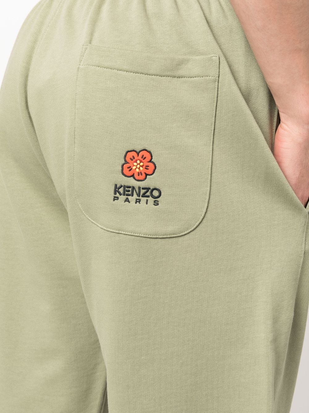 Shop Kenzo Boke Flower Elasticated-waist Shorts In Green
