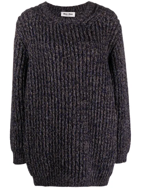 Miu Miu crew-neck virgin-wool knitted jumper