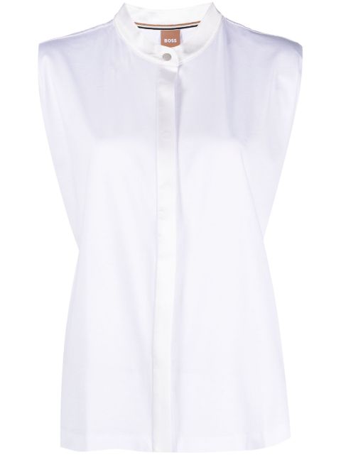 BOSS - sleeveless silk-blend blouse