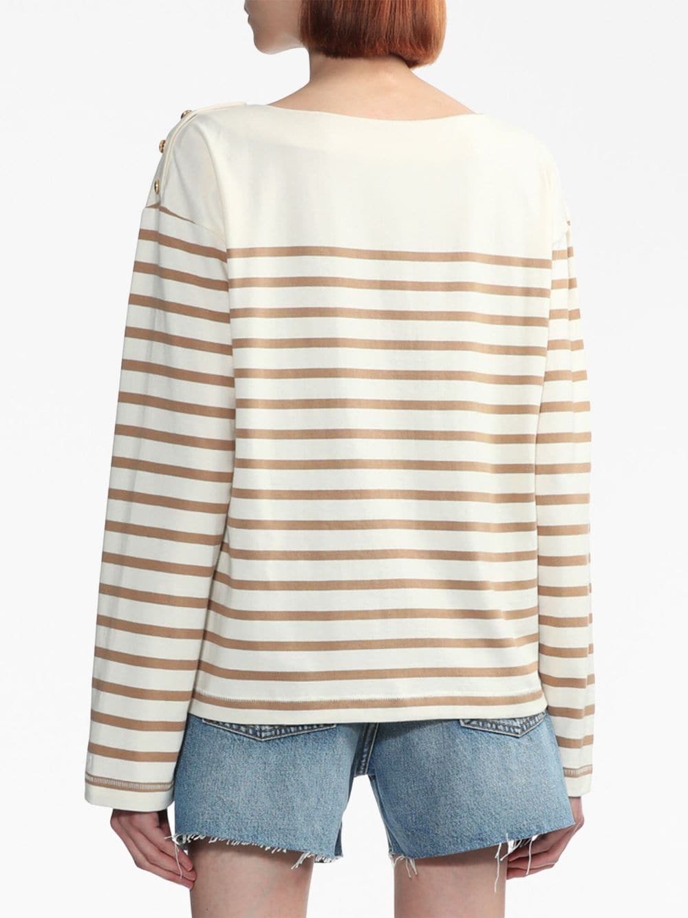 Shop Rag & Bone Bardot Striped Long-sleeve Top In White