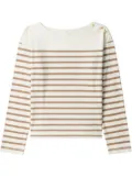 rag & bone Bardot striped long-sleeve top - White