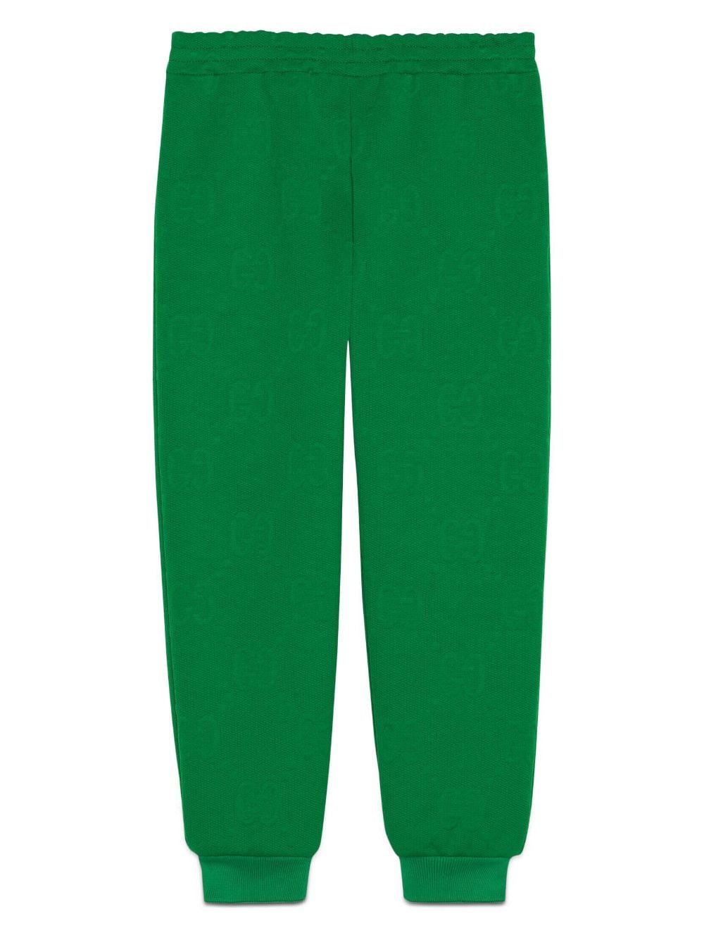 GUCCI LOGO-PATCH GG-EMBOSSED TRACK trousers