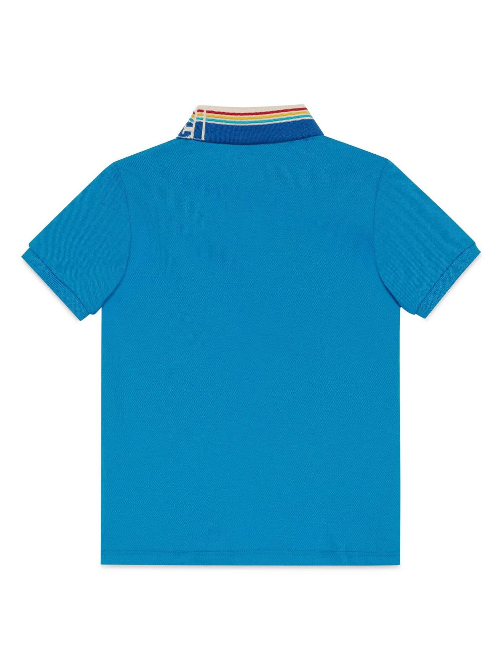 Gucci Kids embroidered-logo cotton polo shirt - 4444 Blu