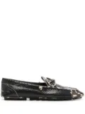 Bally snakeskin-effect leather loafers - Black