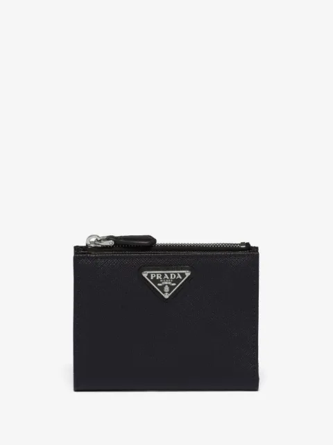Prada portefeuille en cuir Saffiano à logo