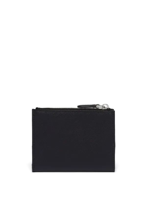 Prada triangle-logo Saffiano Leather Wallet | Black | FARFETCH