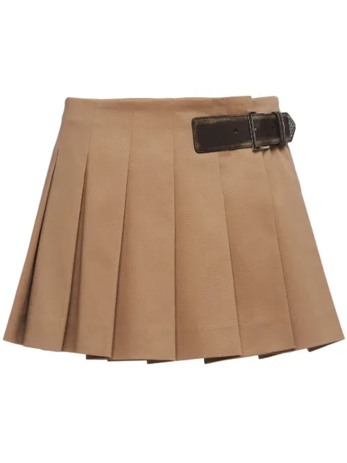 Minijupe plissée en gabardine - Prada - Modalova