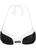 Miu Miu crochet-knit triangle bralette - Black