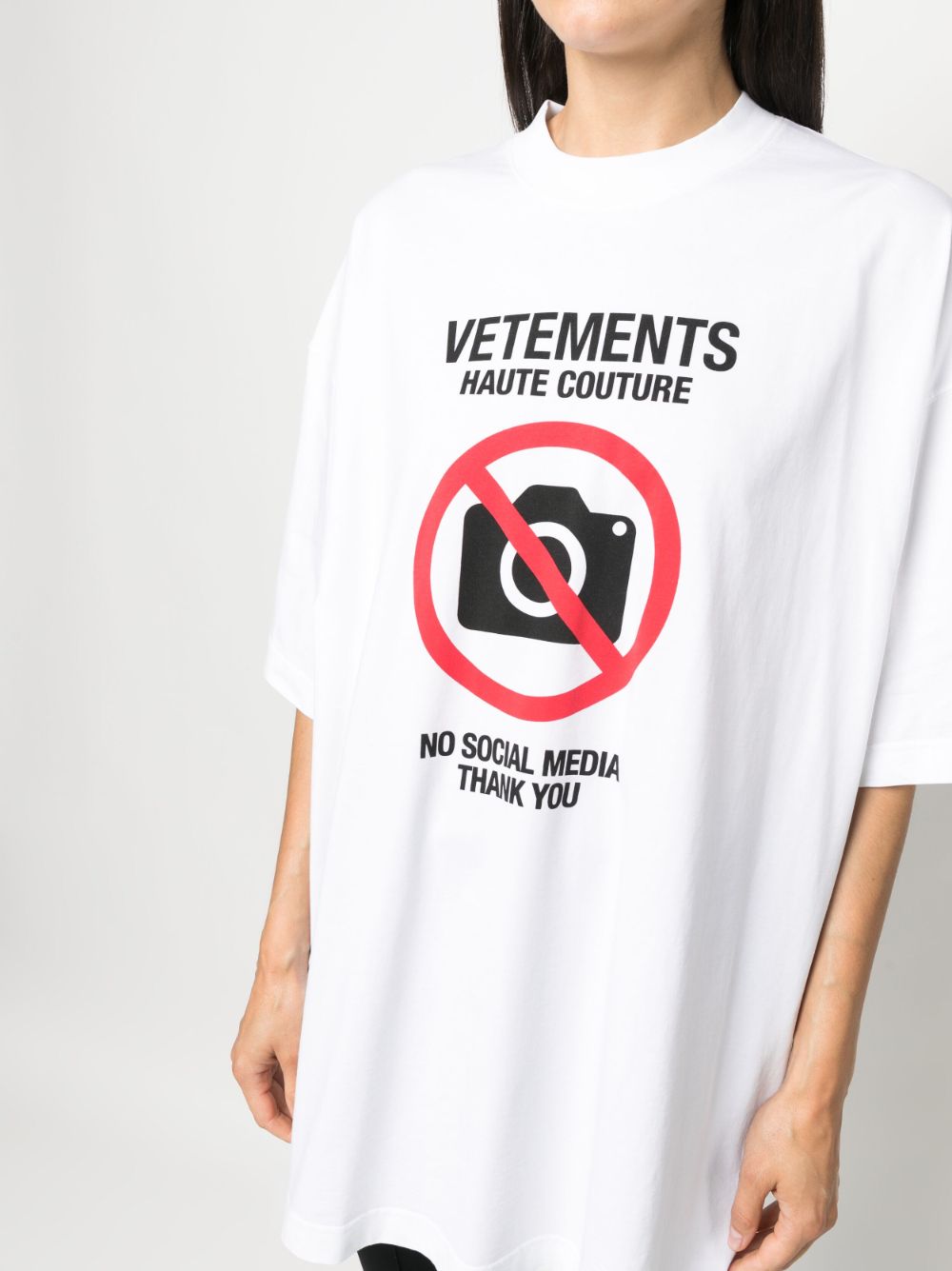 Shop Vetements Graphic-print Cotton T-shirt In White