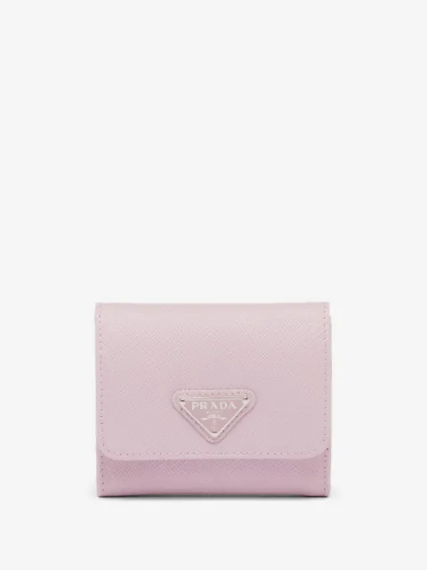 Prada cartera de piel saffiano con logo triangular