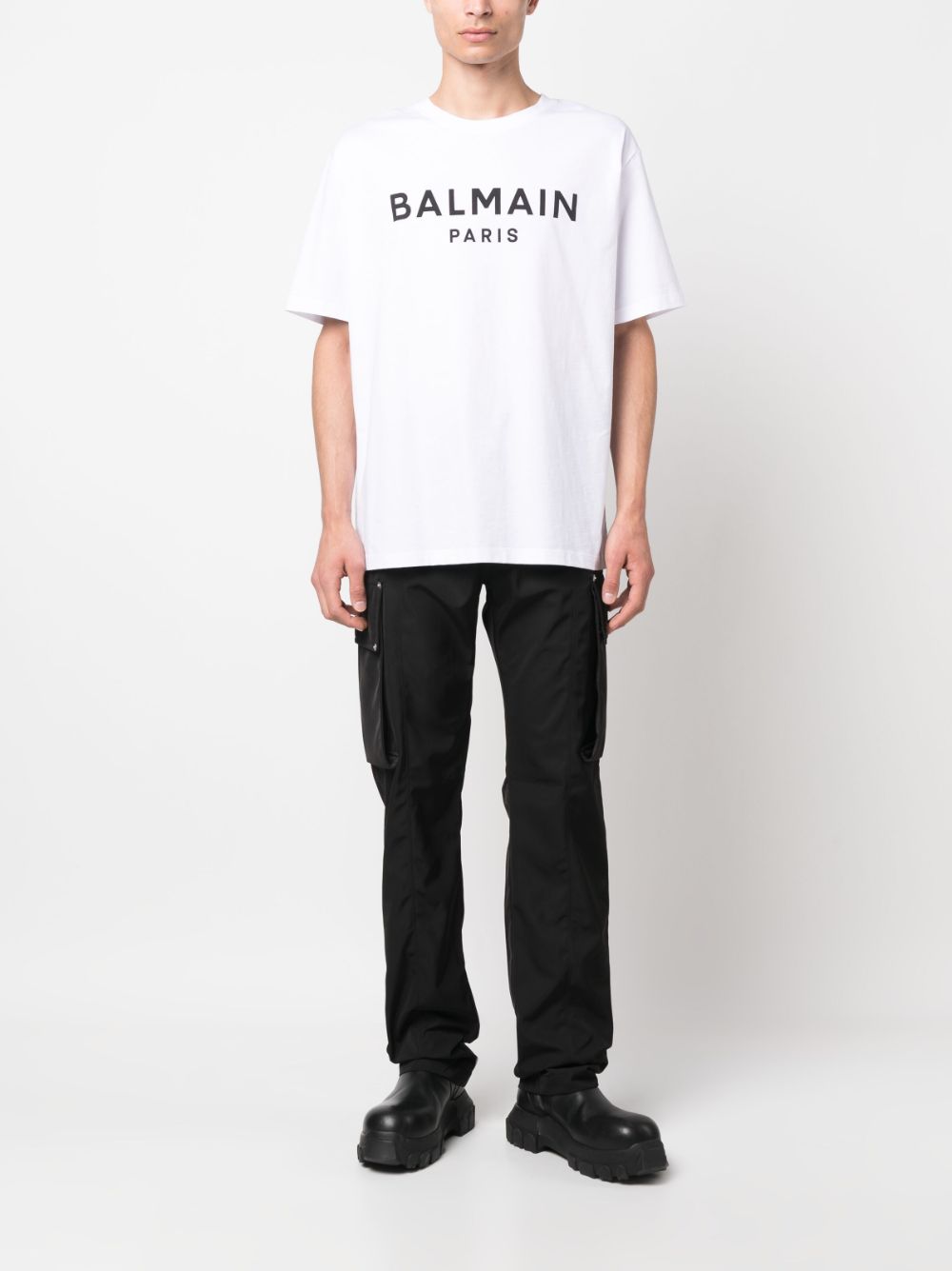 Balmain logo-print cotton T-shirt - Wit