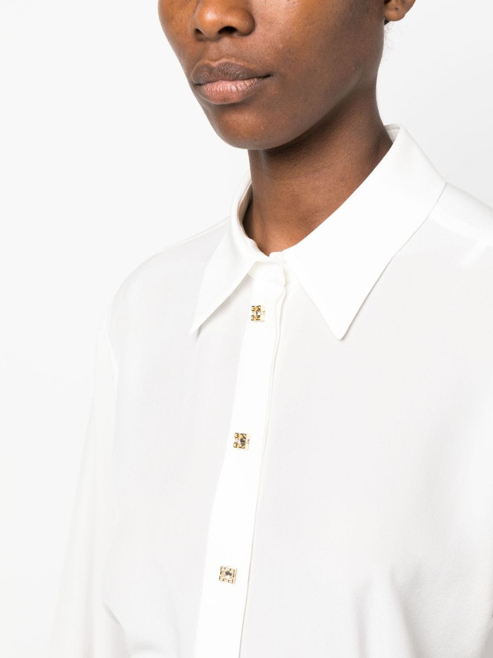Shop Givenchy Long-sleeve Silk Shirt In White