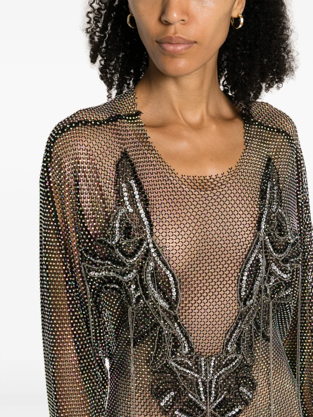 Genny Maxi-jurk verfraaid met stras Zwart