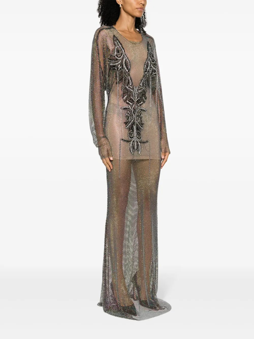 Genny Maxi-jurk verfraaid met stras Zwart