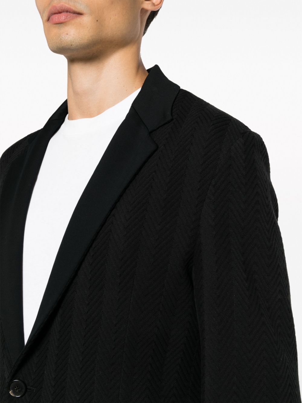 Shop Missoni Single-breasted Chevron Blazer In Black