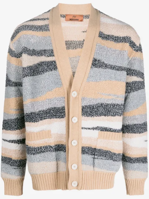 Missoni Cardigan de lã em jacquard chevron