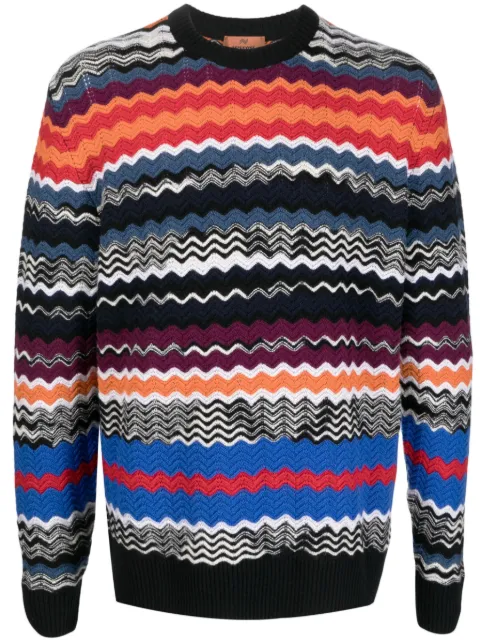 Missoni suéter con motivo en zigzag y hombros caídos