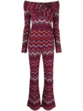 Missoni zigzag woven knitted jumpsuit - Purple