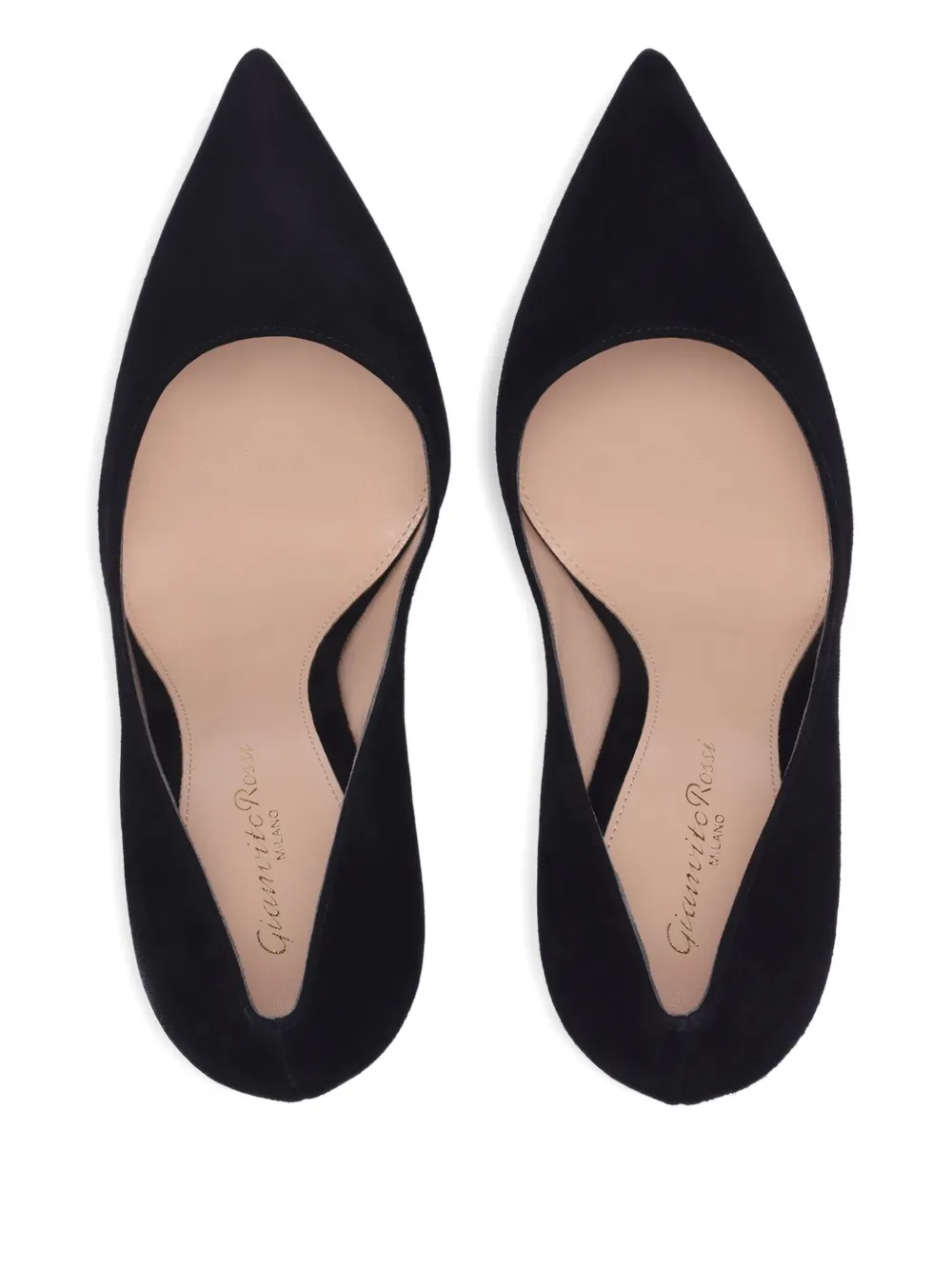 Gianvito Rossi 105 mm pumps met stilettohak en puntige neus Zwart