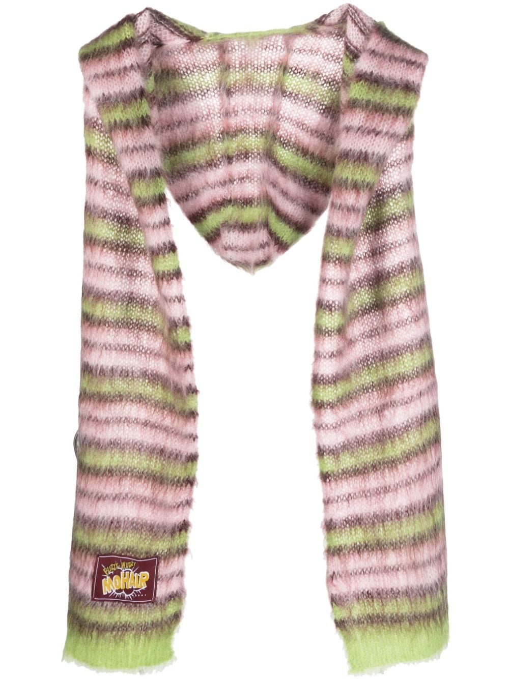 Shop Marni Striped Mohair-blend Hat In Pink