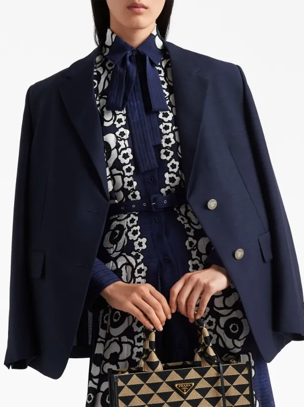 Prada single-breasted Wool Blazer | Blue | FARFETCH