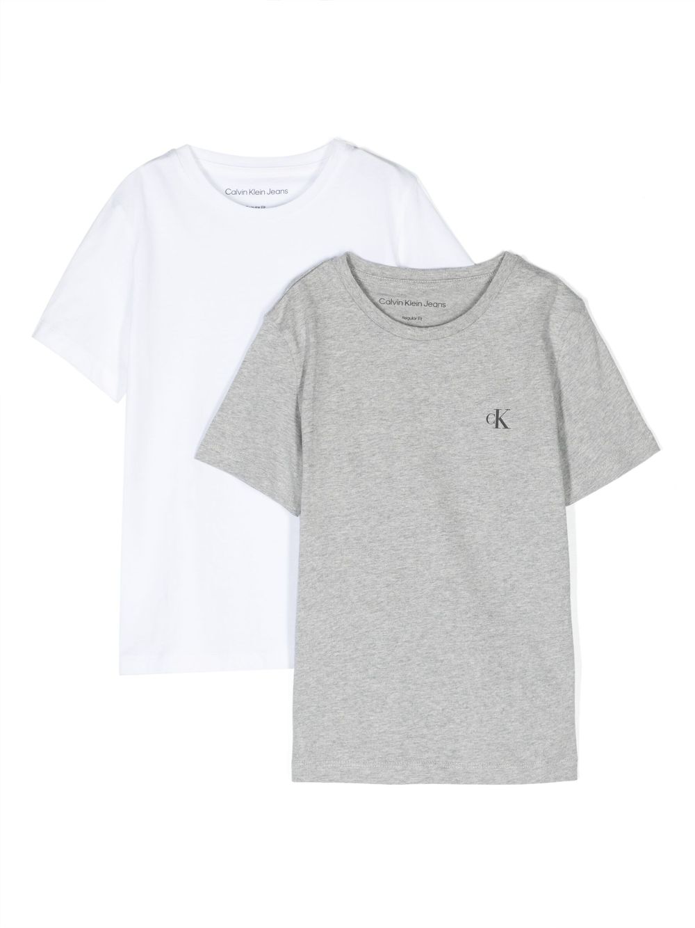 Calvin Klein Kids logo-print cotton T-shirt set - Grey