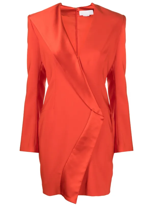 Genny satin-trimmed Tailored Minidress | Red | FARFETCH JO
