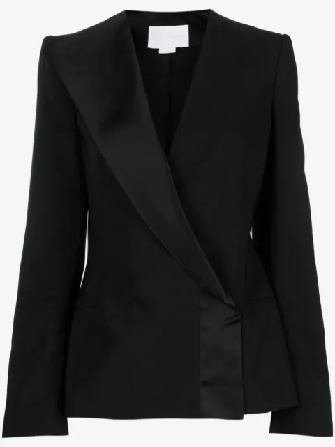 Genny single-breasted asymmetric-lapel blazer