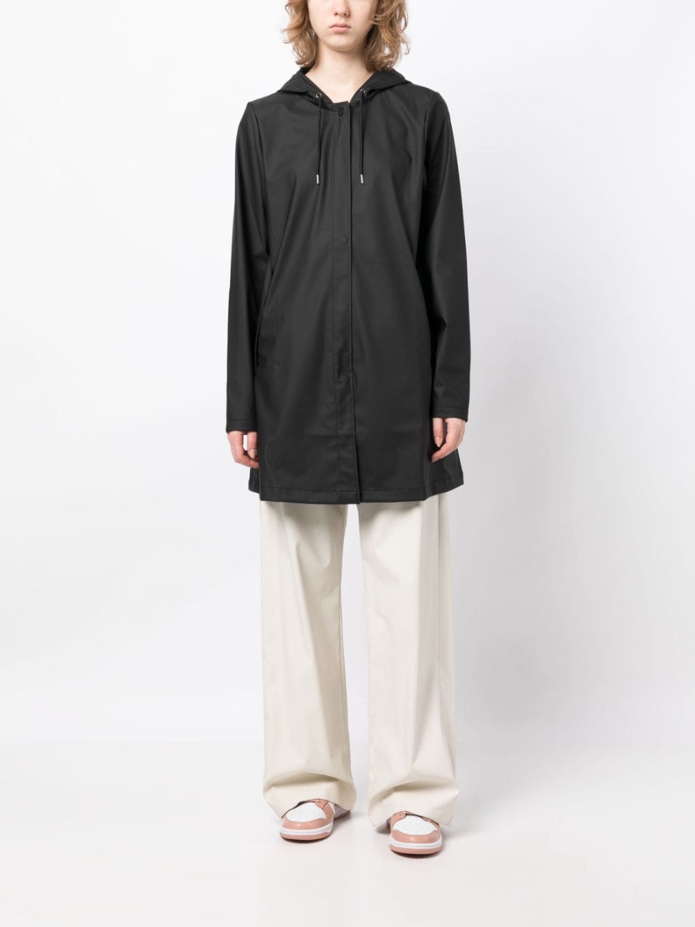 Shop Rains Button-up Hooded Parka In Black